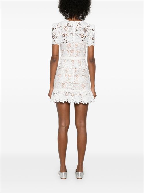 Short dress with floral lace SELF PORTRAIT | RS25983SWHITE